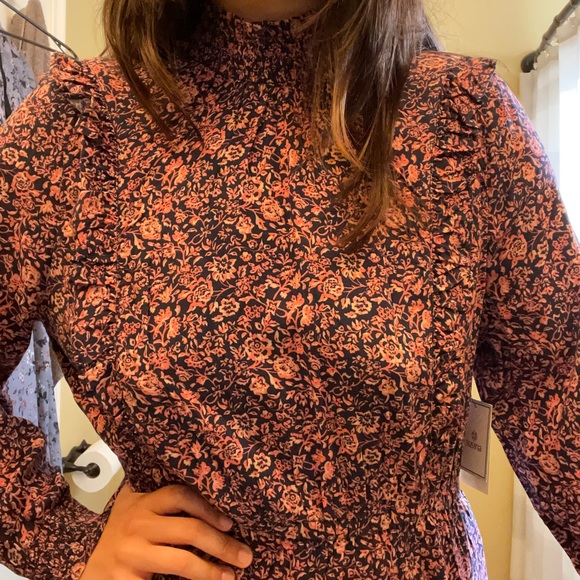 Bohemian style mini dress in navy and pink… - Picture 5 of 7